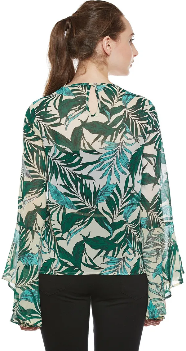 Zastraa_Women_Green_Printed_Top