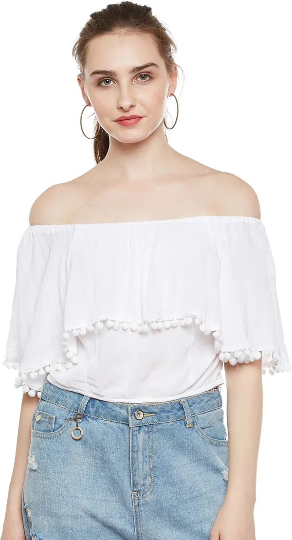 White_Viscose_Rayon_Top_For_Women