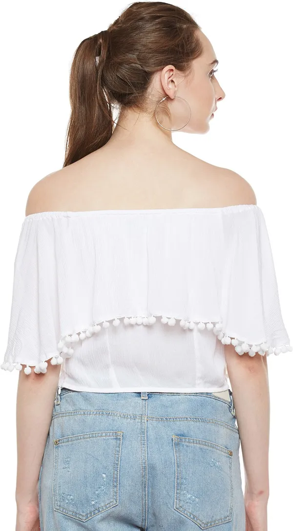 White_Viscose_Rayon_Top_For_Women
