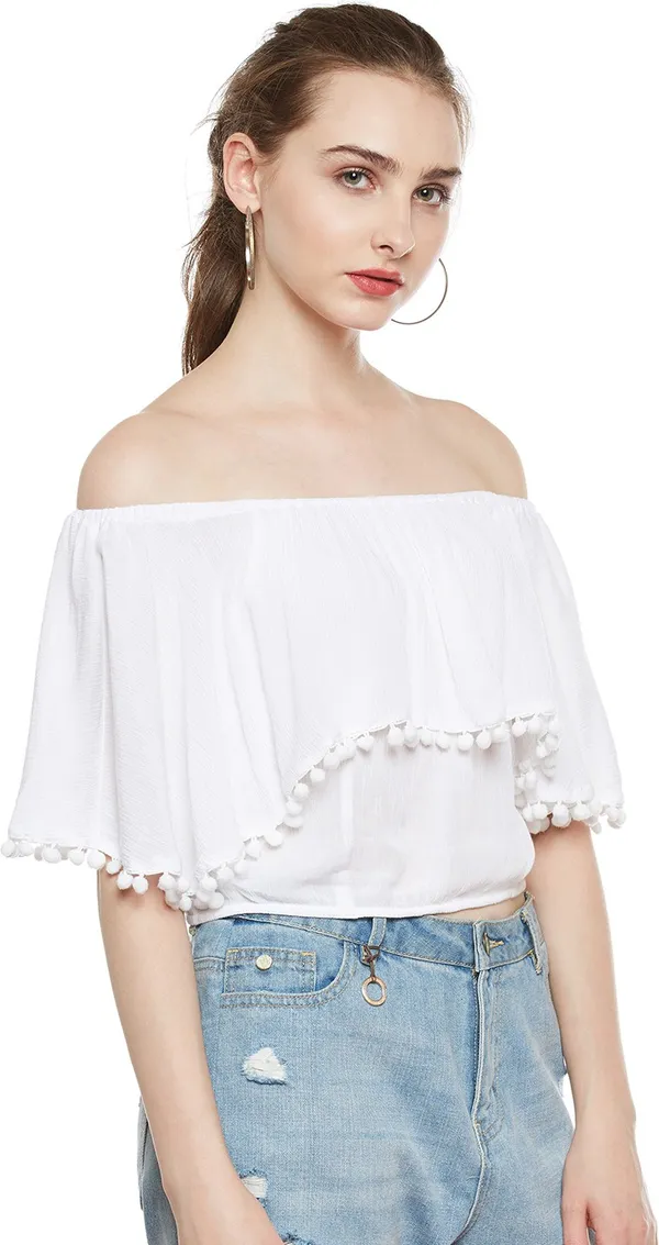 White_Viscose_Rayon_Top_For_Women