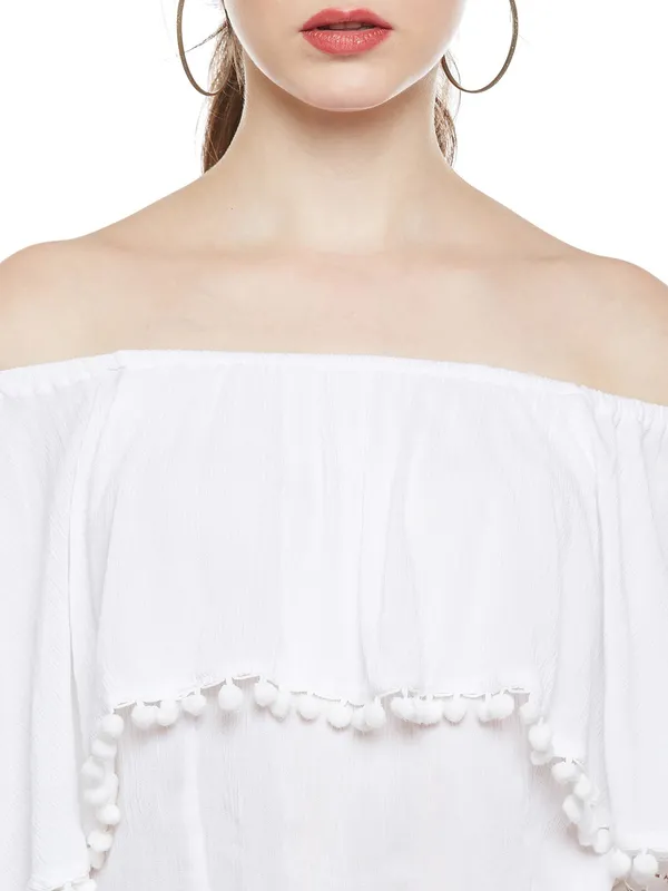 White_Viscose_Rayon_Top_For_Women