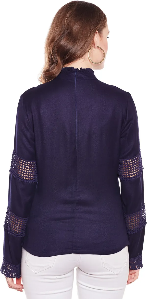 Dark_Blue_Viscose_Rayon_Top_For_Women