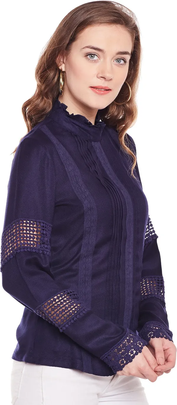 Dark_Blue_Viscose_Rayon_Top_For_Women