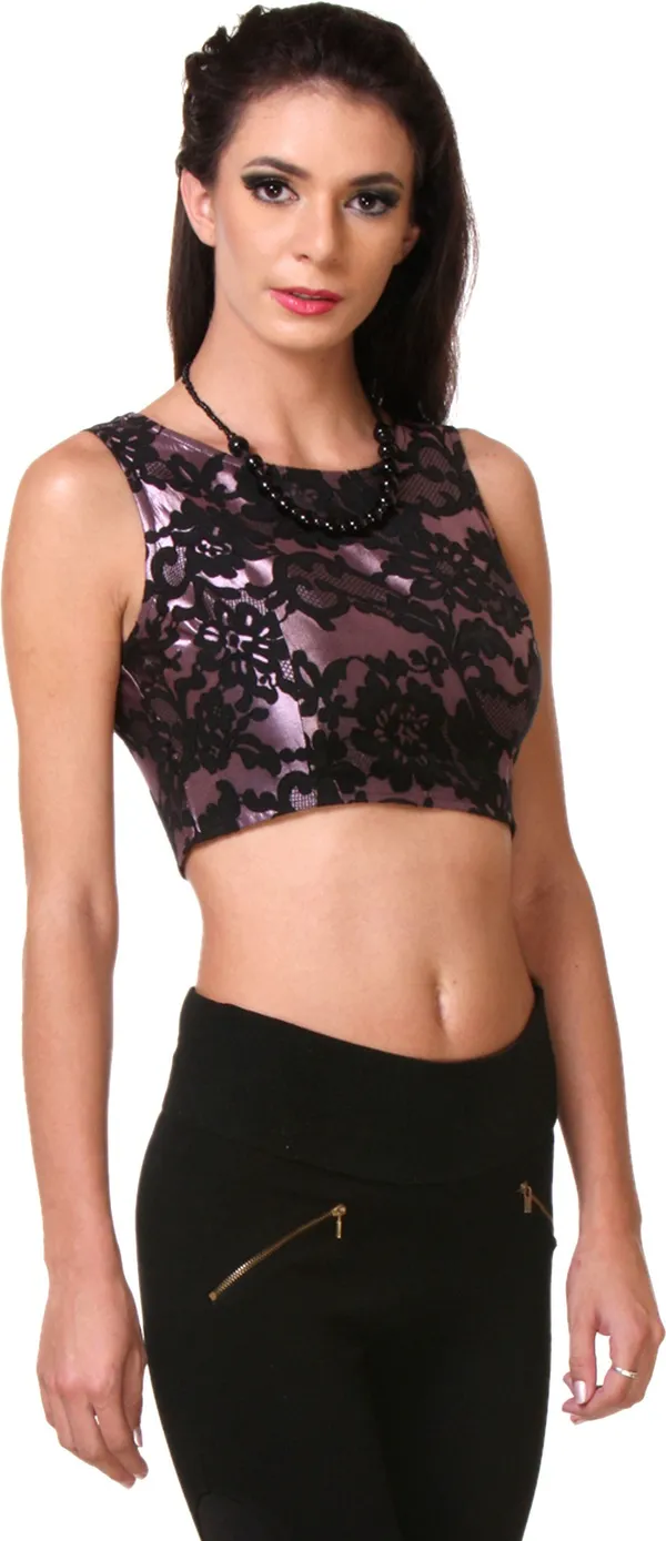 Zastraa_Party_Sleeveless_Embroidered_Women_Purple_Top