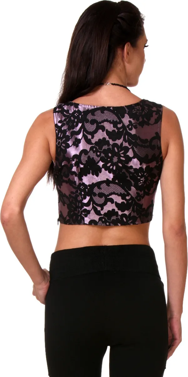 Zastraa_Party_Sleeveless_Embroidered_Women_Purple_Top