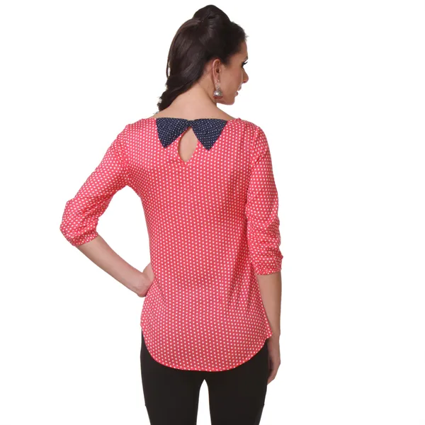 Zastraa_Party_Short_Sleeve_Striped_Women_Pink_Top