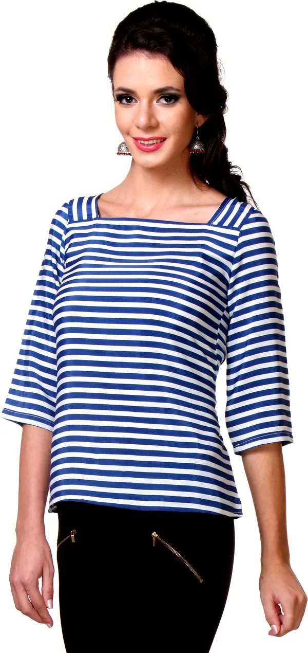 Blue_Crepe_Top_For_Women