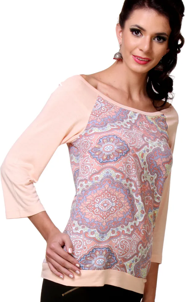 Zastraa_Party_Full_Sleeve_Printed,_Striped_Women_Pink_Top