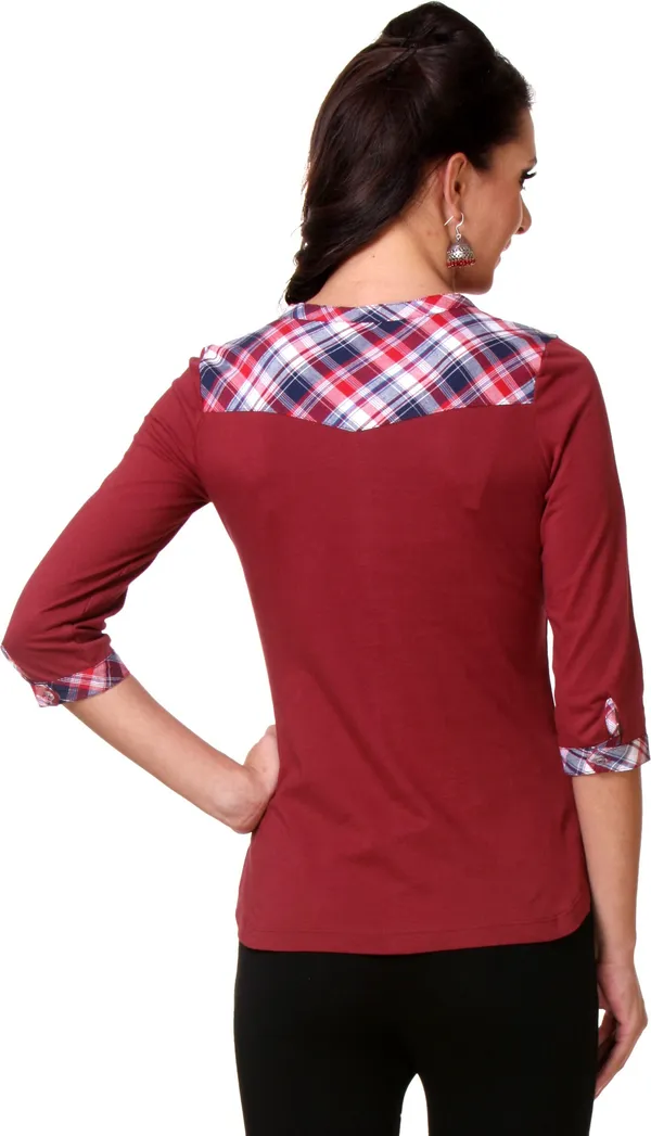 Maroon_Viscose_Rayon_Top_For_Women