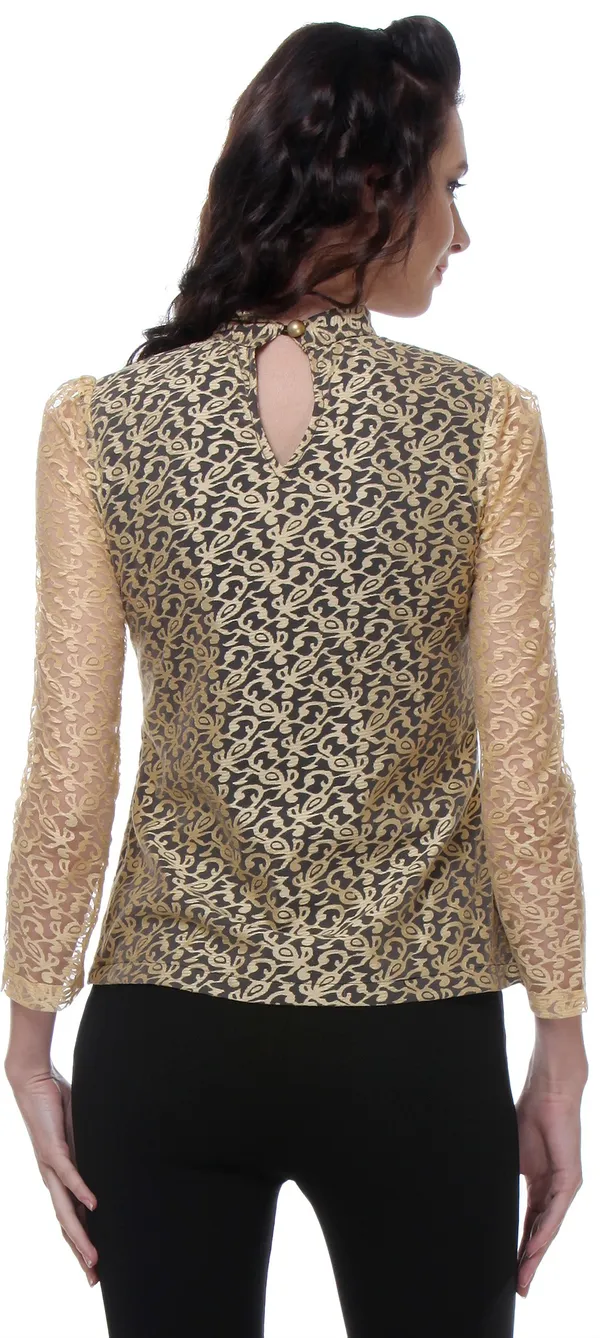 Zastraa_Party_Full_Sleeve_Embroidered_Women_Gold_Top
