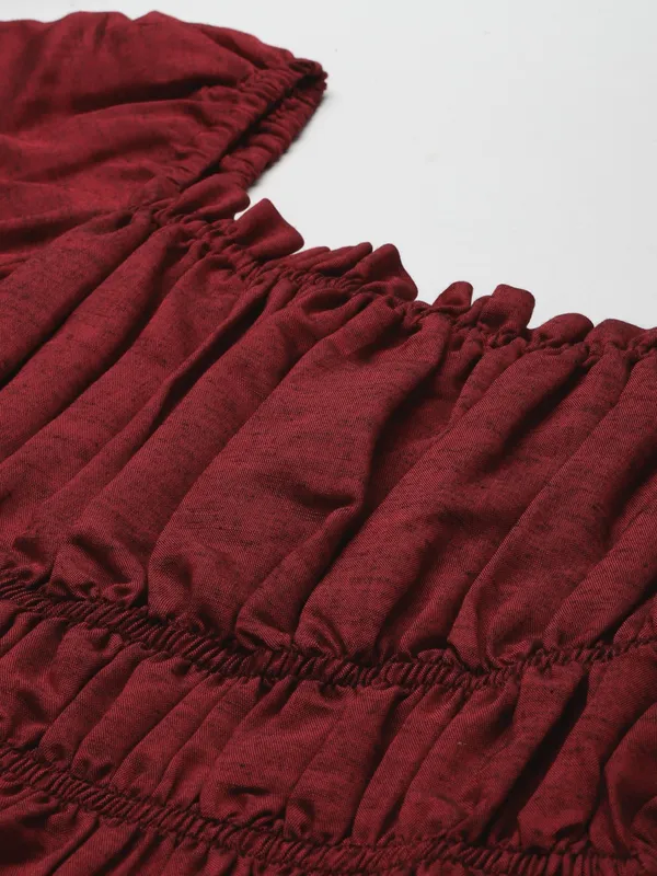 Maroon_Silk_Blend_Top_For_Women
