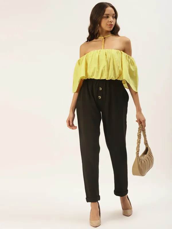 Yellow_Cotton_Blend_Top_For_Women
