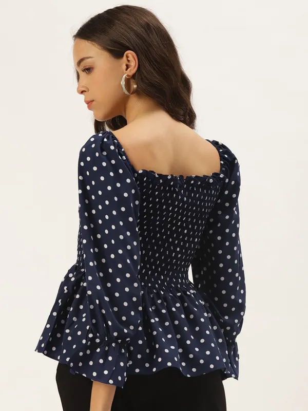 Blue_Crepe_Top_For_Women
