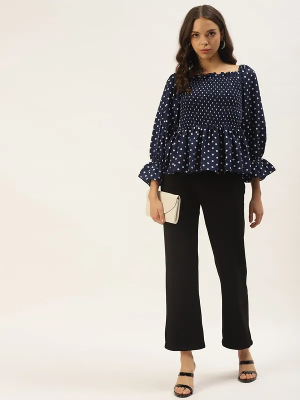 Blue_Crepe_Top_For_Women
