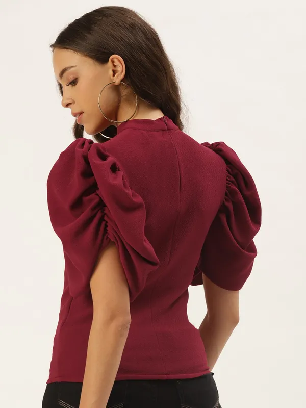 Red_Polyester_Top_For_Women