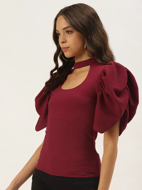 Red_Polyester_Top_For_Women
