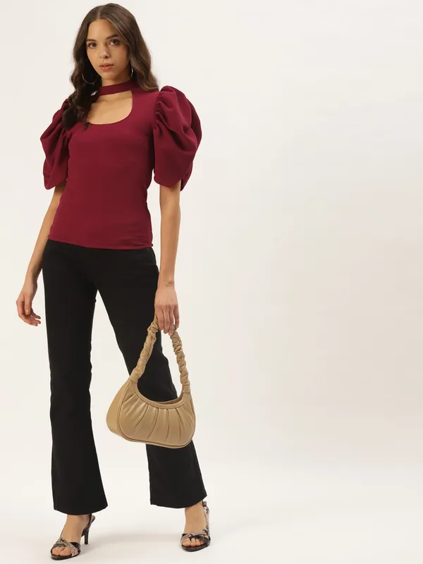 Red_Polyester_Top_For_Women