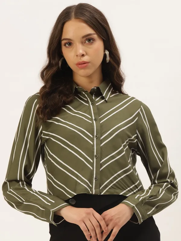 Green_Viscose_Rayon_Shirt_For_Women