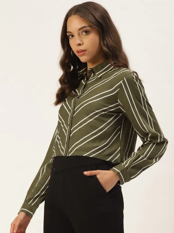 Green_Viscose_Rayon_Shirt_For_Women