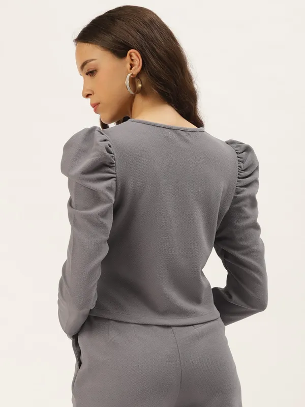 Grey_Polyester_Top_For_Women