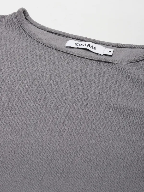 Grey_Polyester_Top_For_Women