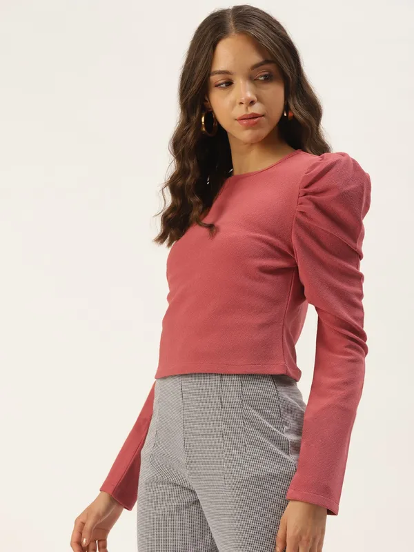 Pink_Polyester_Top_For_Women