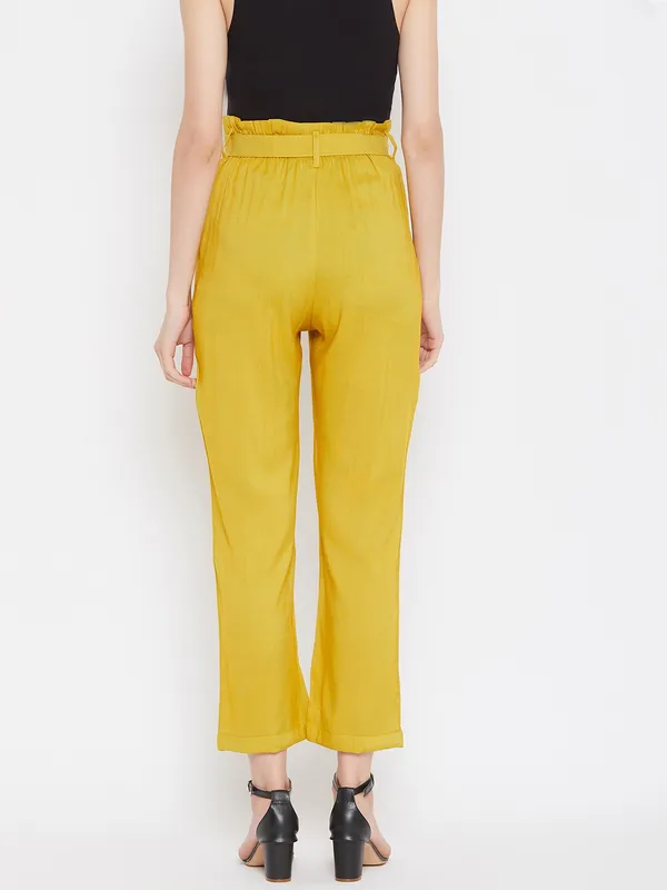 Yellow_Viscose_Rayon_Trouser_For_Women