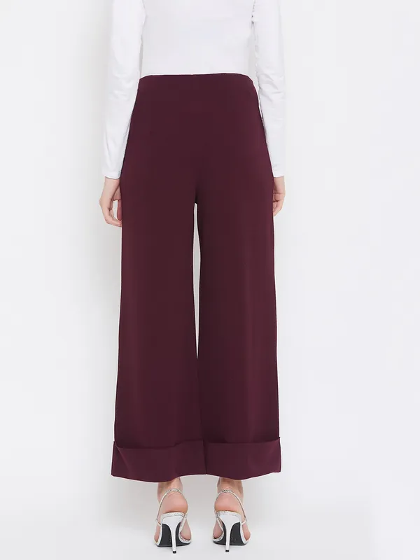 Maroon_Viscose_Rayon_Trouser_For_Women