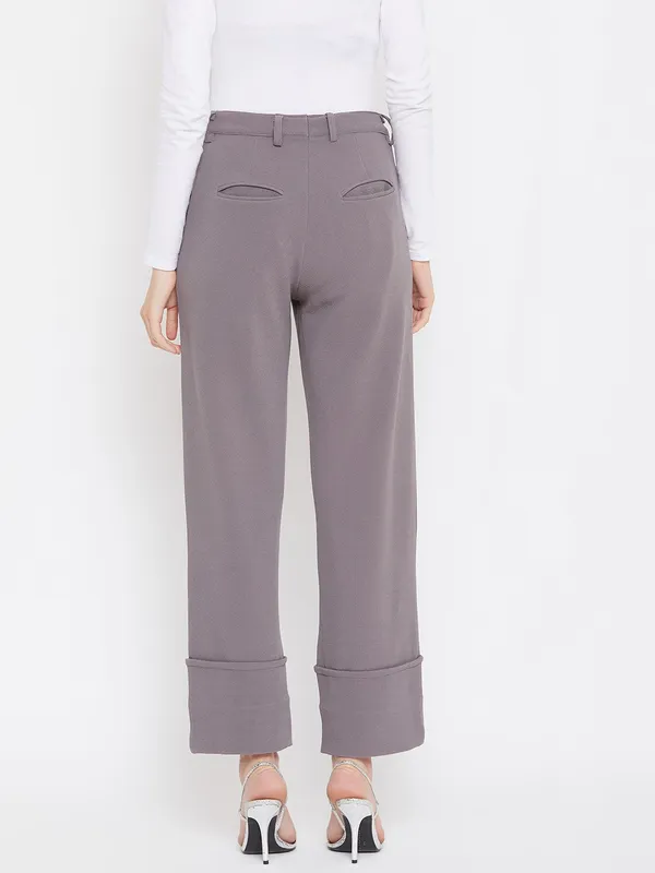 Zastraa_Women_Grey_Regular_Fit_Solid_Parallel_Trousers