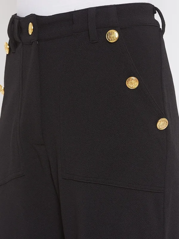 Zastraa_Women_Black_Flared_Fit_Solid_Formal_Trousers
