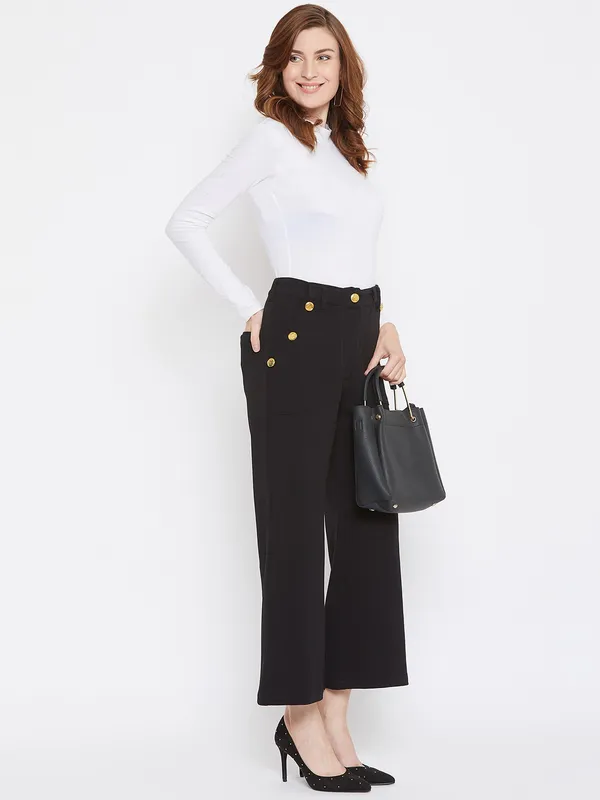 Zastraa_Women_Black_Flared_Fit_Solid_Formal_Trousers