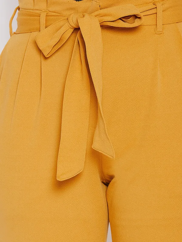 Zastraa_Women_Mustard_Yellow_Slim_Fit_Solid_Peg_Trousers