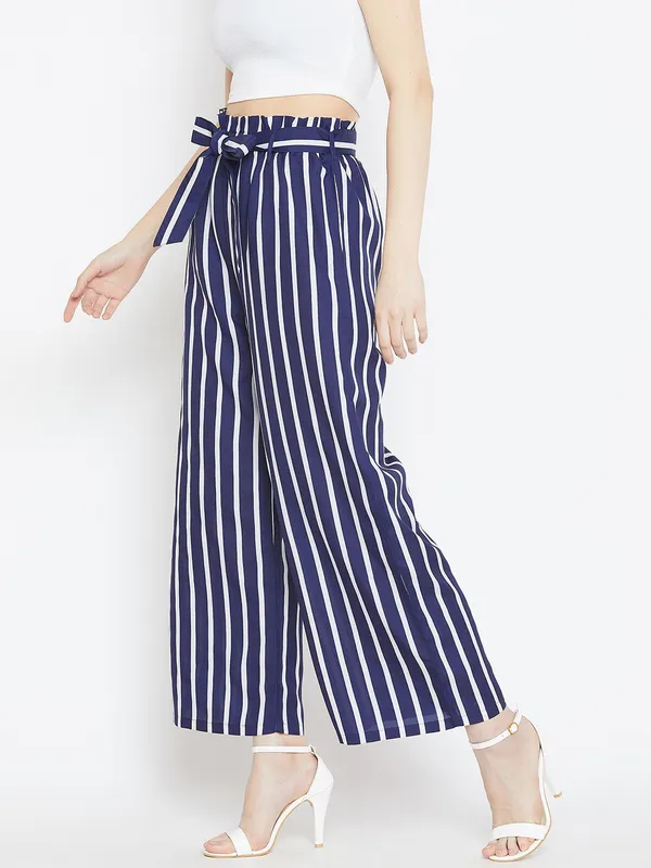 Zastraa_Women_Navy_Blue_&_White_Striped_Flared_Palazzos