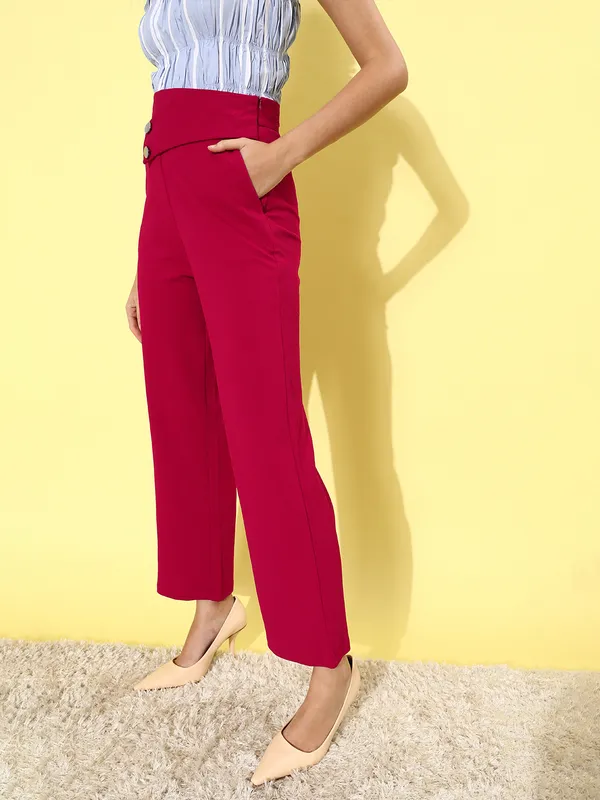 Zastraa_Slim_Fit_Hot_Pink_Trouser