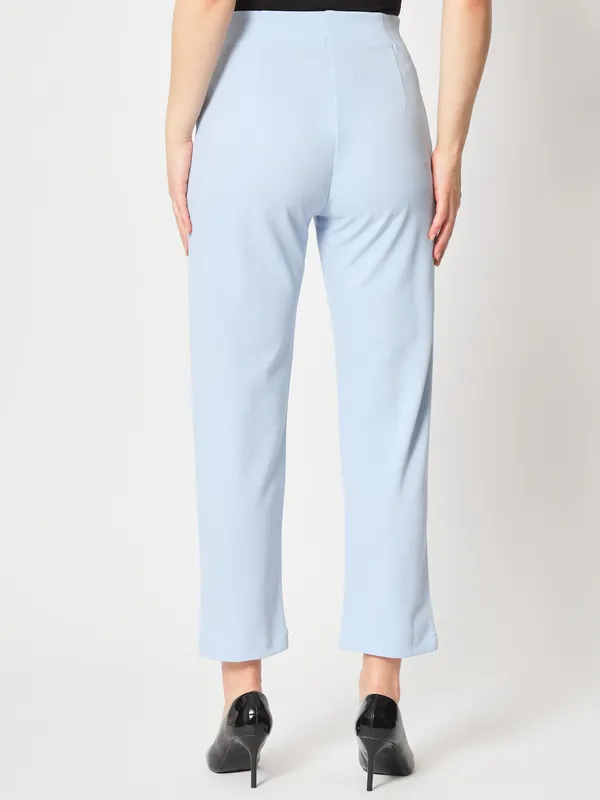 Zastraa_Women_Blue_Peg_Leg_Slim_Fit_High-Rise_Pleated_Trousers