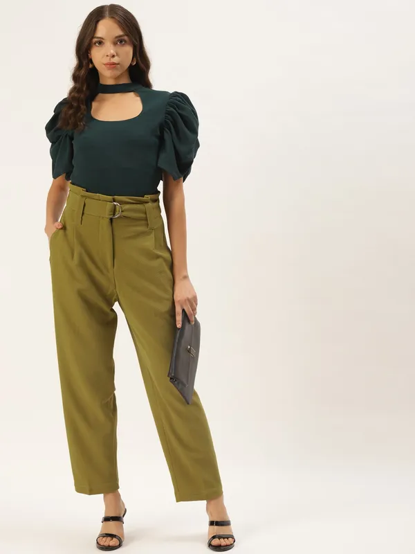 Zastraa_Slim_Fit_Women_Yellow_Trousers