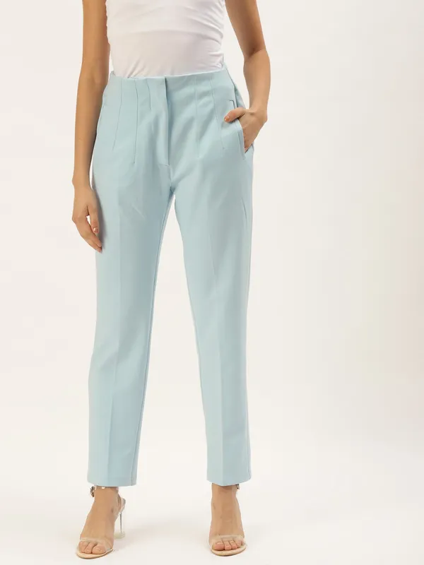 Zastraa_Slim_Fit_Women_Light_Blue_Trousers
