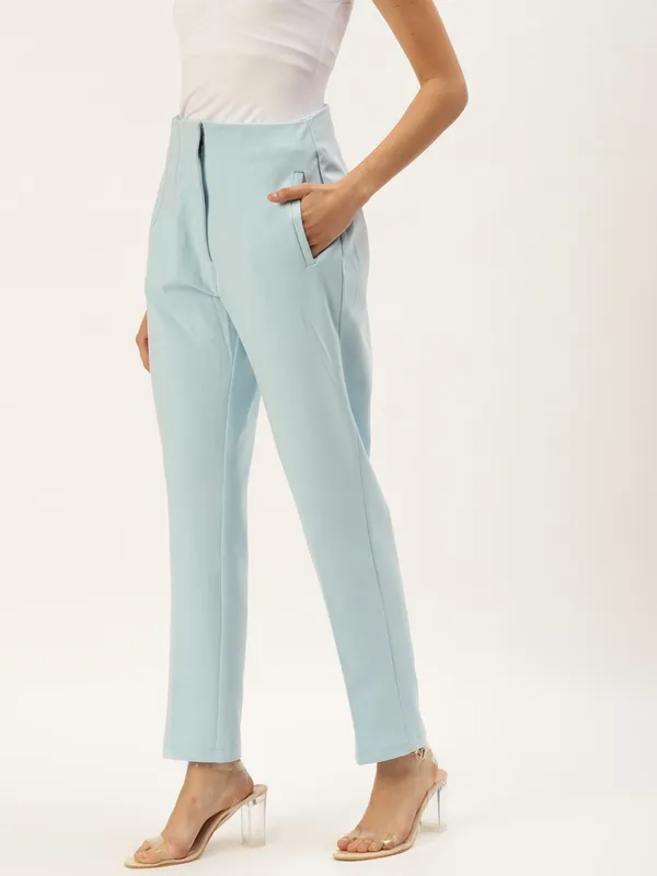Zastraa_Slim_Fit_Women_Light_Blue_Trousers