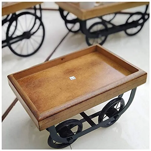 Wood_Cart_Style_Snack_Serving_Tray_With_Wheels