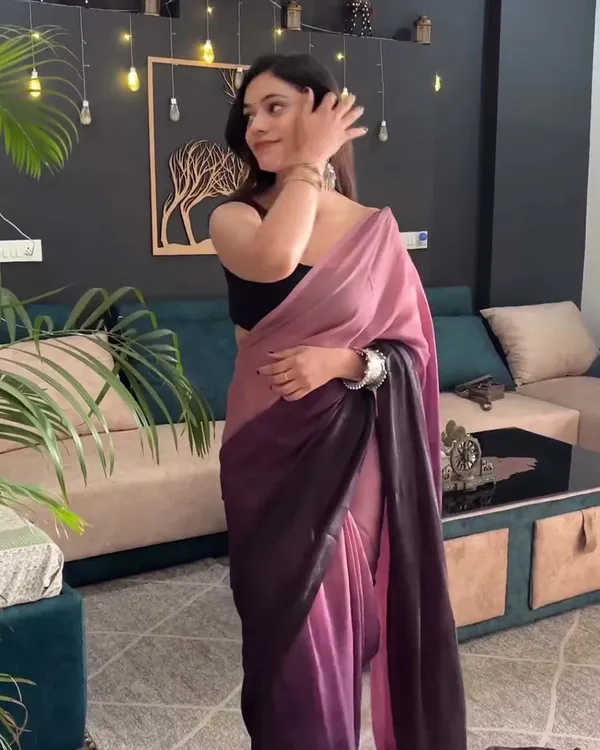Wine_Color_1-Minute_Ready_To_Wear_Georgette_Saree_With_Blouse_Piece