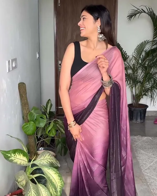 Wine_Color_1-Minute_Ready_To_Wear_Georgette_Saree_With_Blouse_Piece