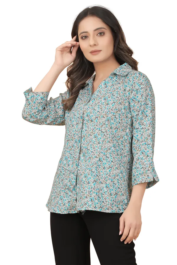 Aqua_Blue_Poly_Cotton_Tops_&_Tunics_For_Women
