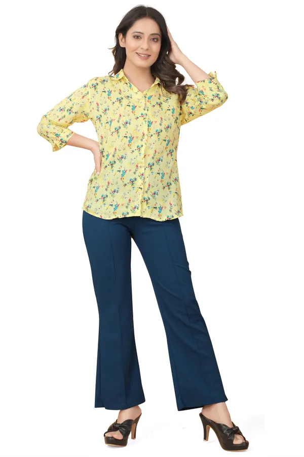 Yellow_Polycotton_Shirts_For_Women