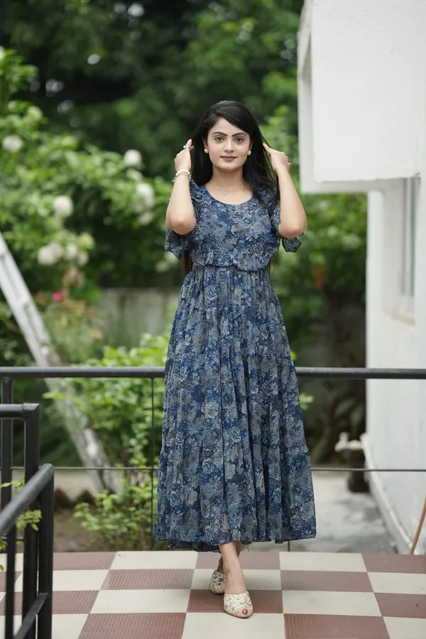Teal_Georgette_Maxi_Dress_For_Women