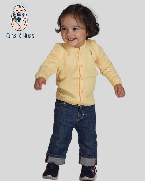 Yellow_Sweater_Front_Open_Round_Neck_Cardigan_For_Baby
