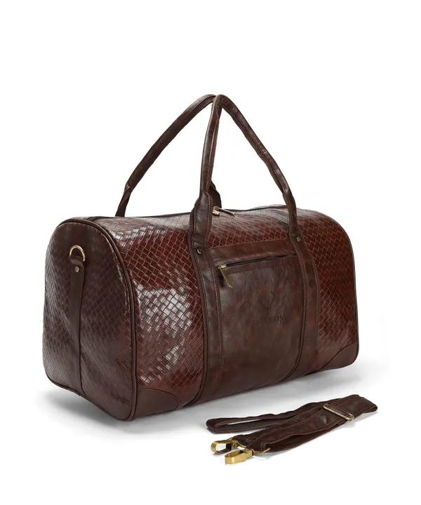 Brown_PU_Leather_Finish_Duffle_Bags_Cabin_Size