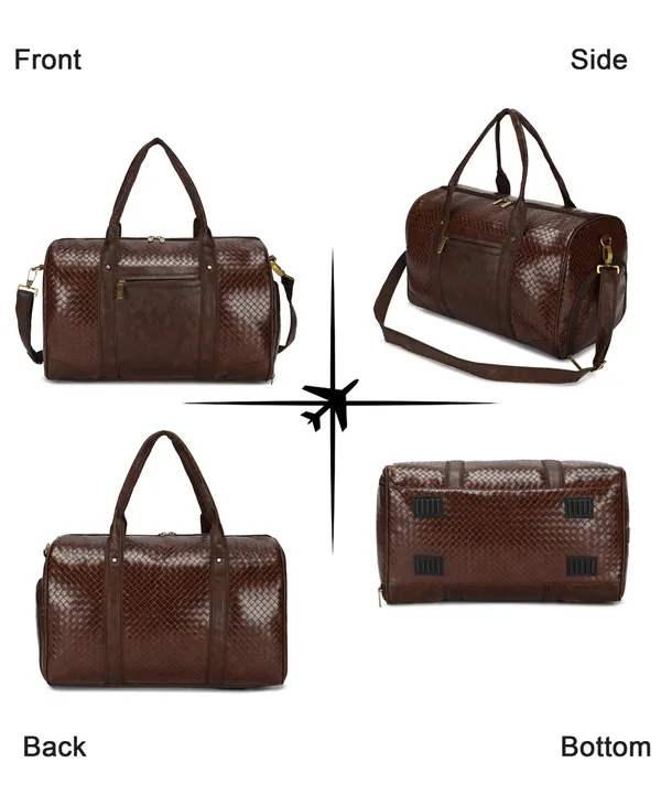 Brown_PU_Leather_Finish_Duffle_Bags_Cabin_Size