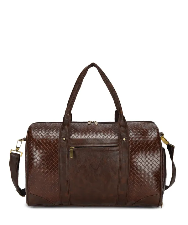 Brown_PU_Leather_Finish_Duffle_Bags_Cabin_Size