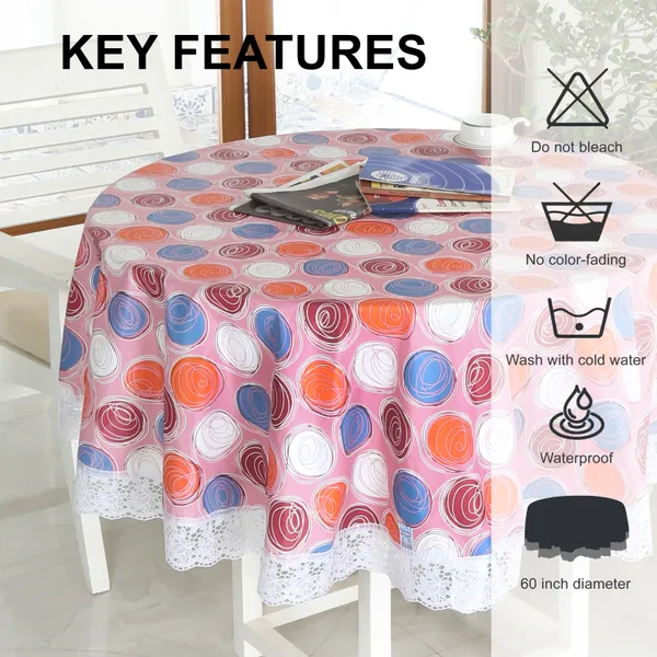 Homerz_Premium_Round_Table_Cover,_60_inch_Diameter,_Waterproof_and_Easy_to_Clean,_2_Years_Brand_Guarantee_(Pink_Circle)