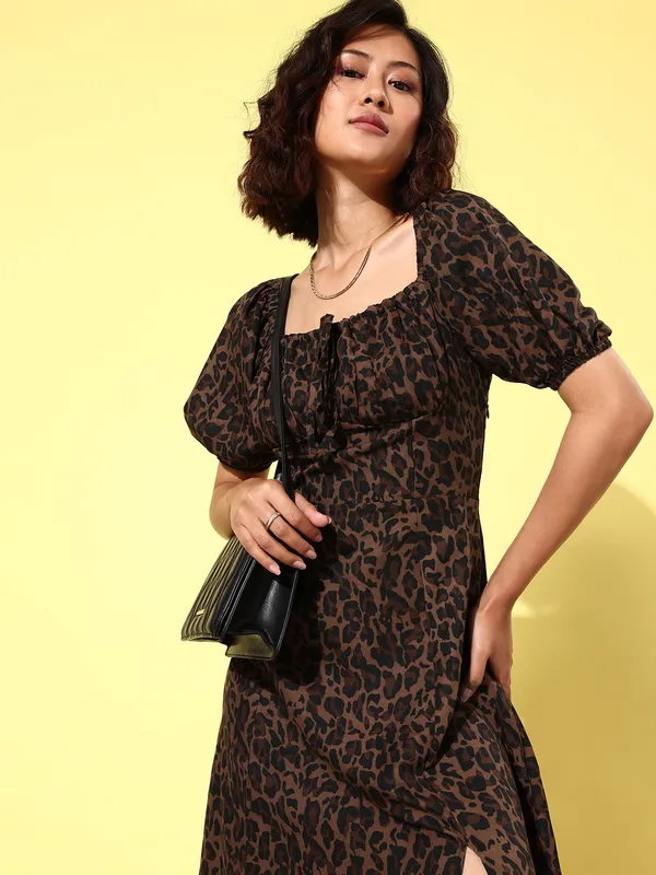 Brown_Western_Dress_For_Women_Crepe_A-line_Midi_Dress